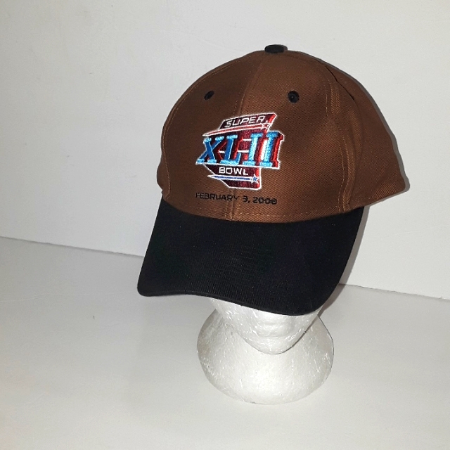 Rare New 2008 Superbowl Xlii 42 Brown  Black Super Bowl Hat